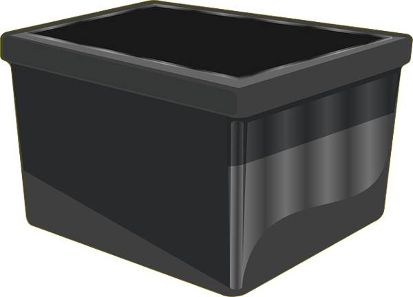 black plastic container